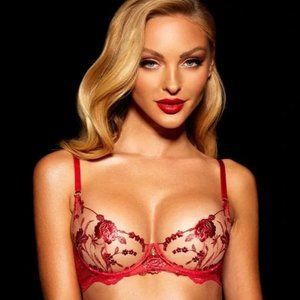 Honey Birdette WHITNEY RED BRA 36 / G